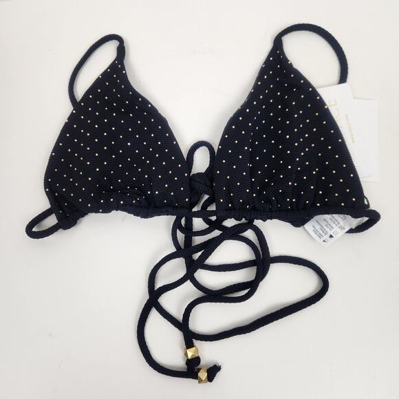 L*Space Kara Studded Bikini Top Black Size Large Triangle NWT - Picture 2 of 6